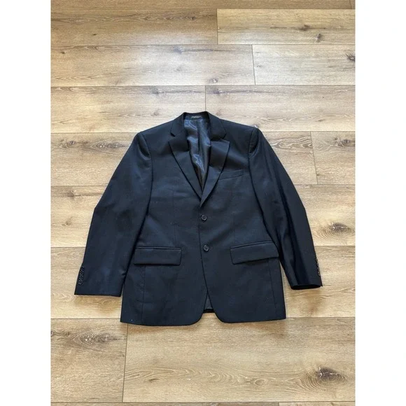 John Varvatos Suit 2 Piece Mens 38 SH Set Worsted Wool Single Needle Black 32 SH
